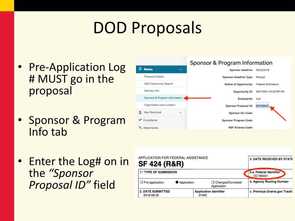 dod proposals