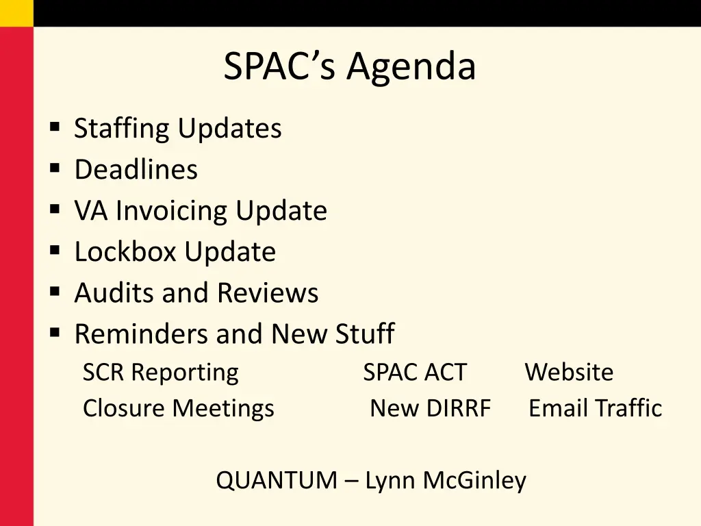 spac s agenda