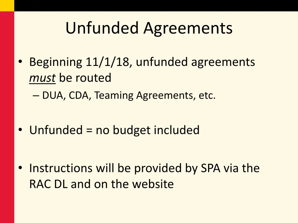 unfunded agreements