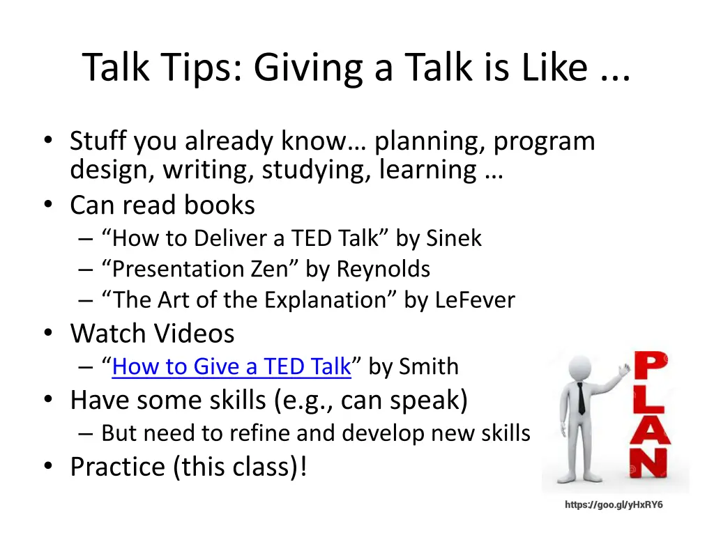 talk tips giving a talk is like