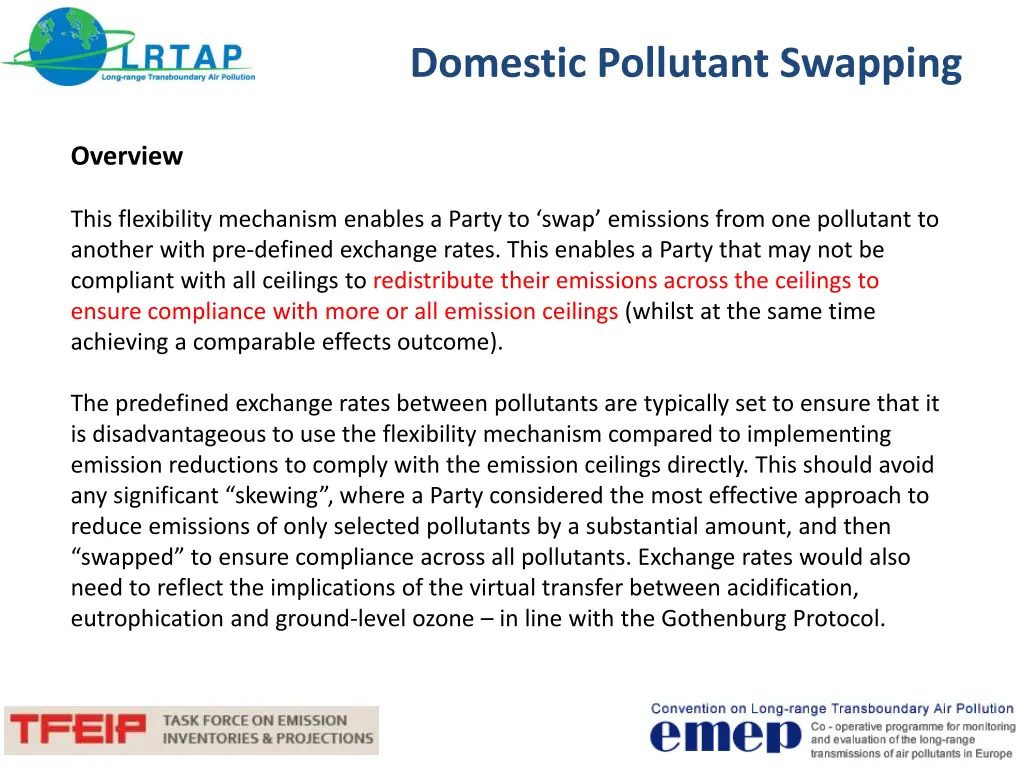 domestic pollutant swapping