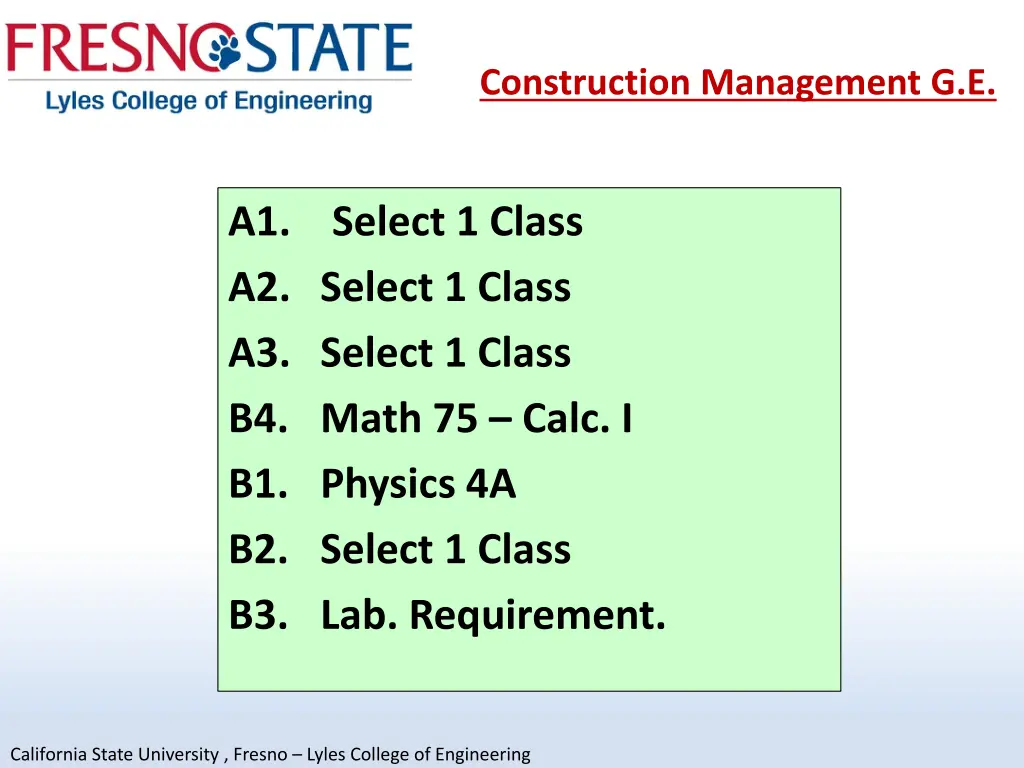 construction management g e