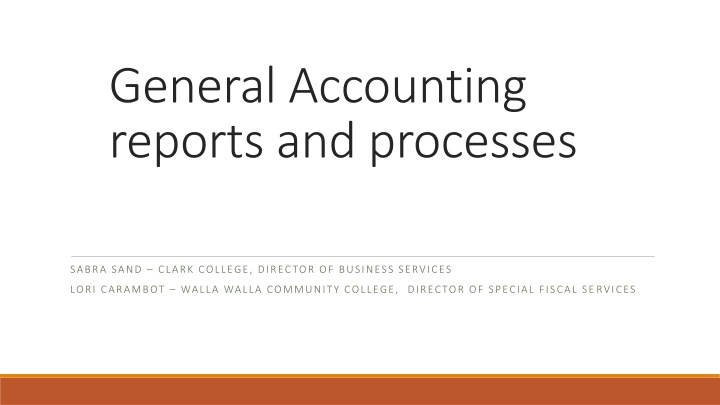 general accounting reports and processes