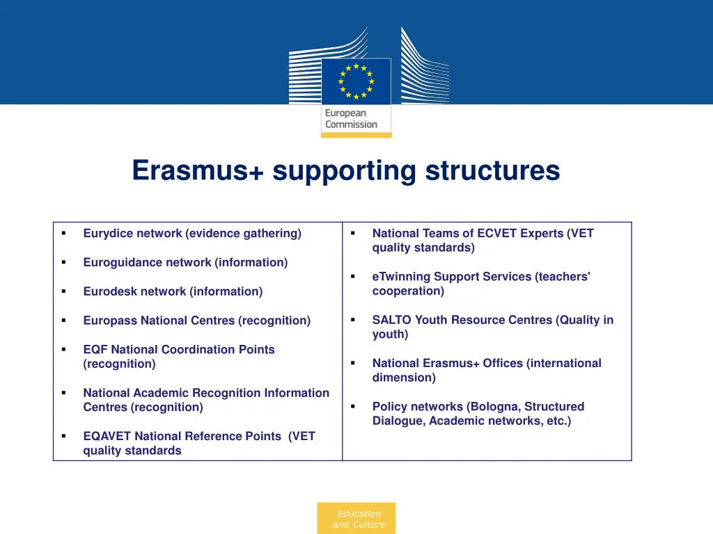 erasmus supporting structures