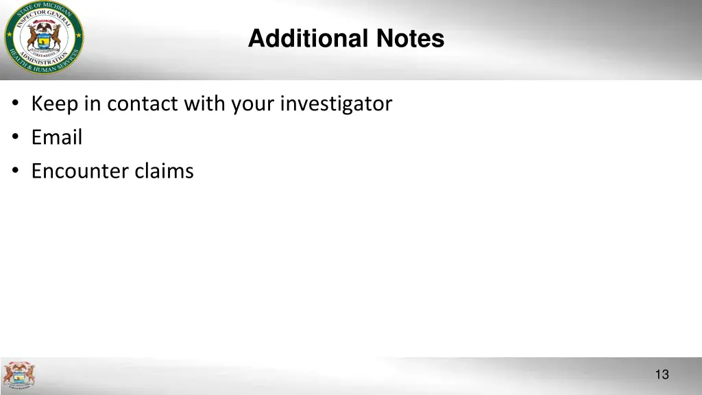 additional notes