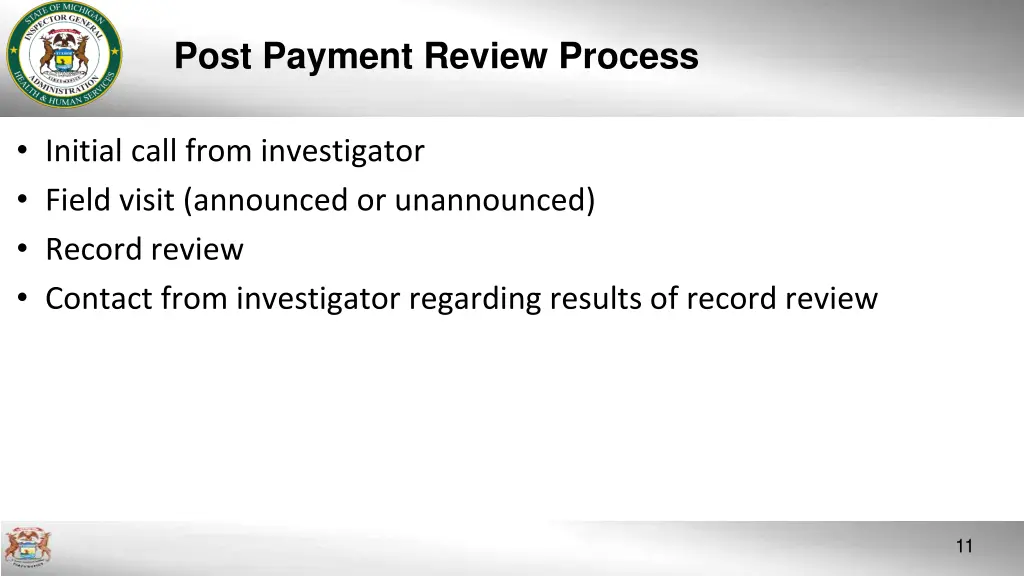 post payment review process