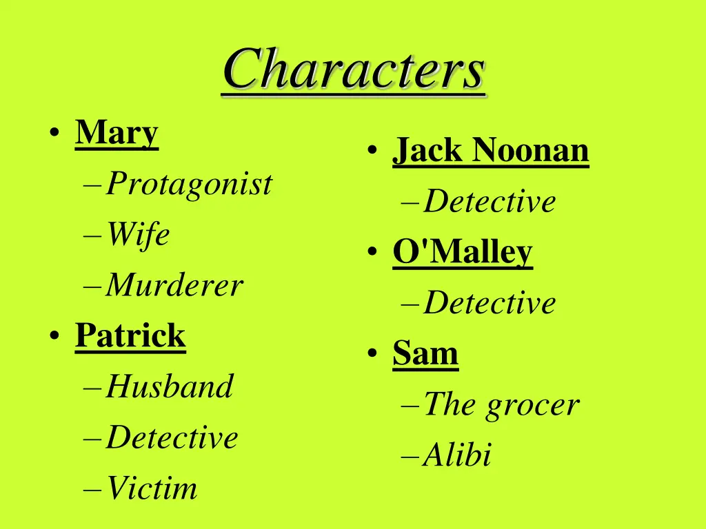 characters