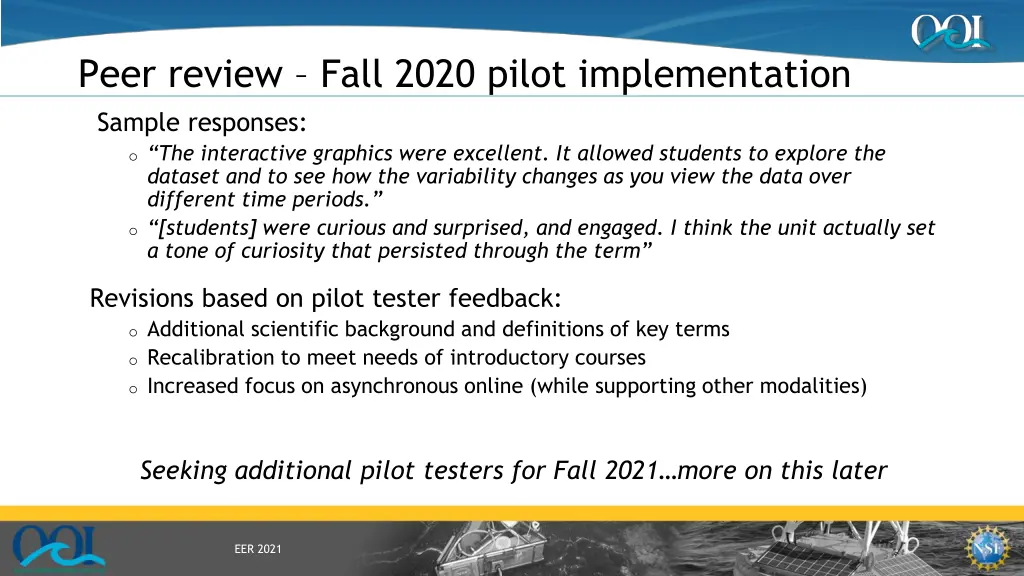 peer review fall 2020 pilot implementation sample