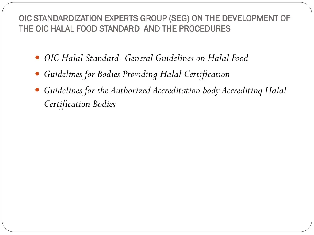 oic standardization experts group