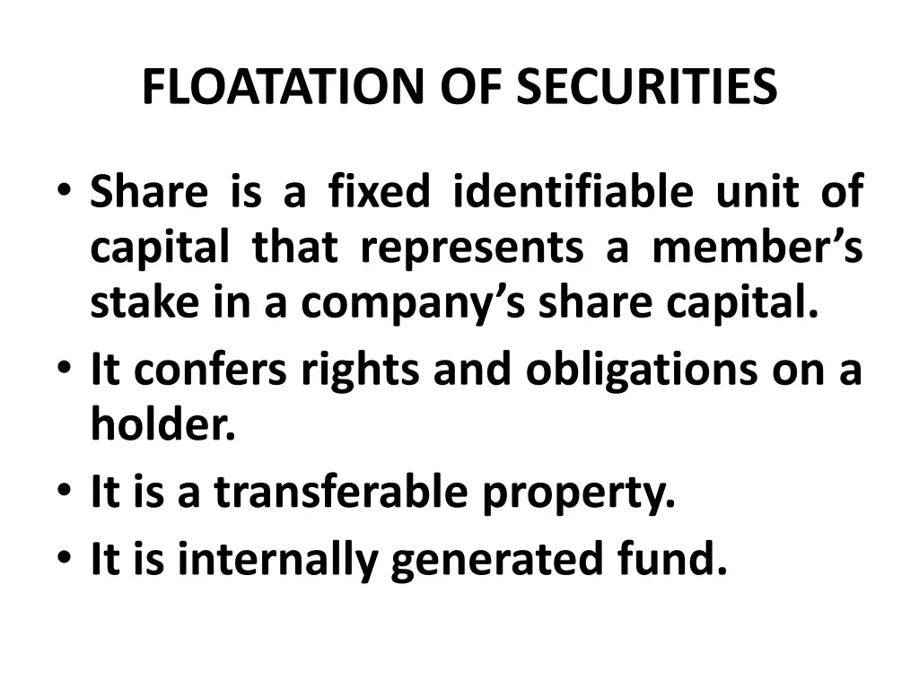 floatation of securities 1