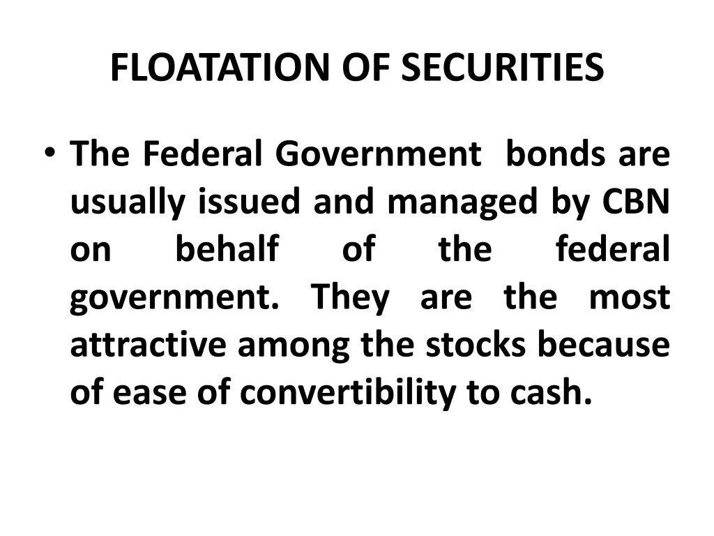 floatation of securities 11