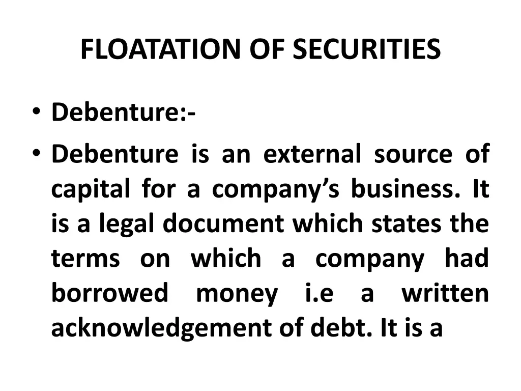 floatation of securities 2