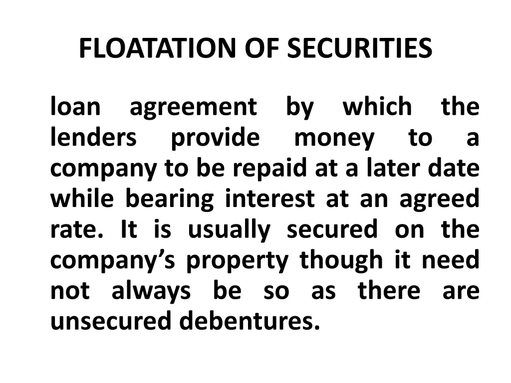 floatation of securities 3