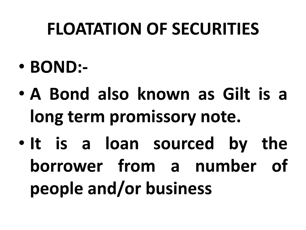 floatation of securities 4