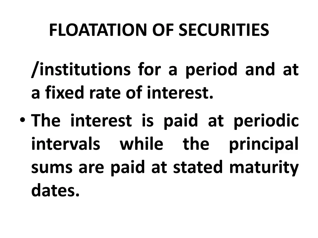 floatation of securities 5
