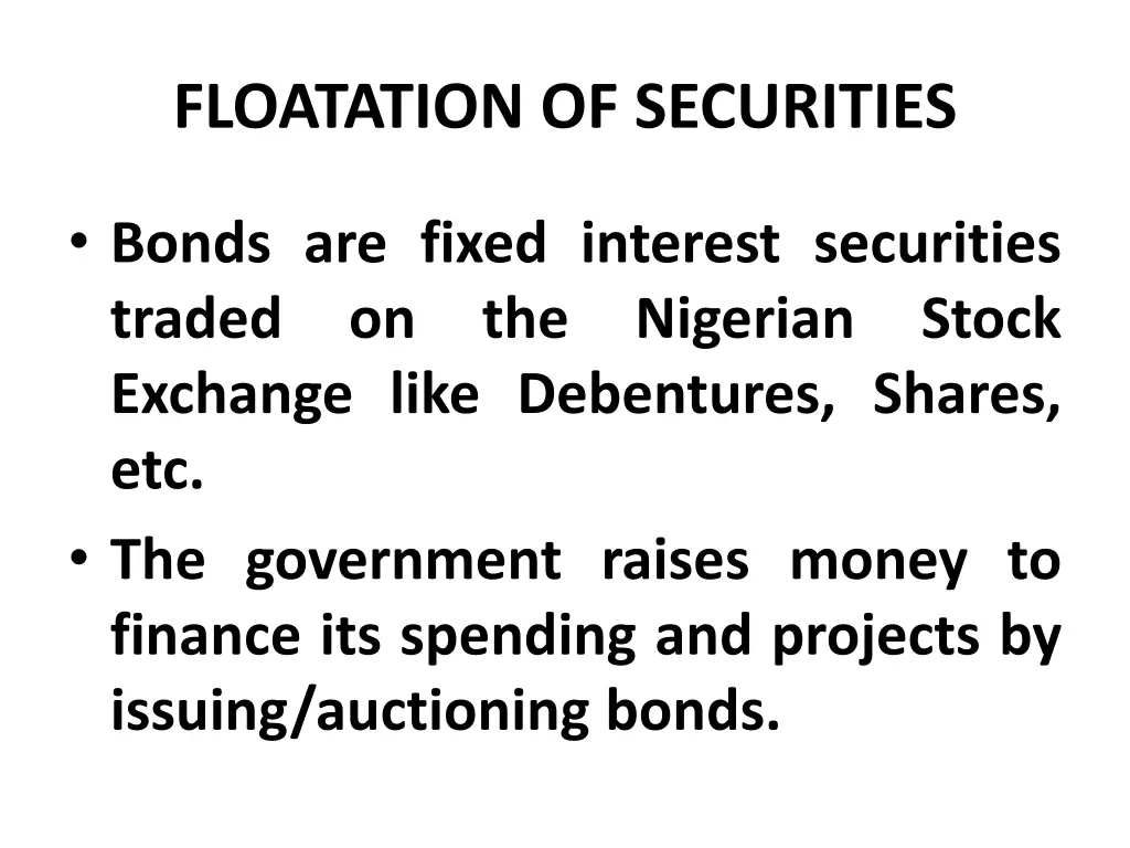 floatation of securities 6