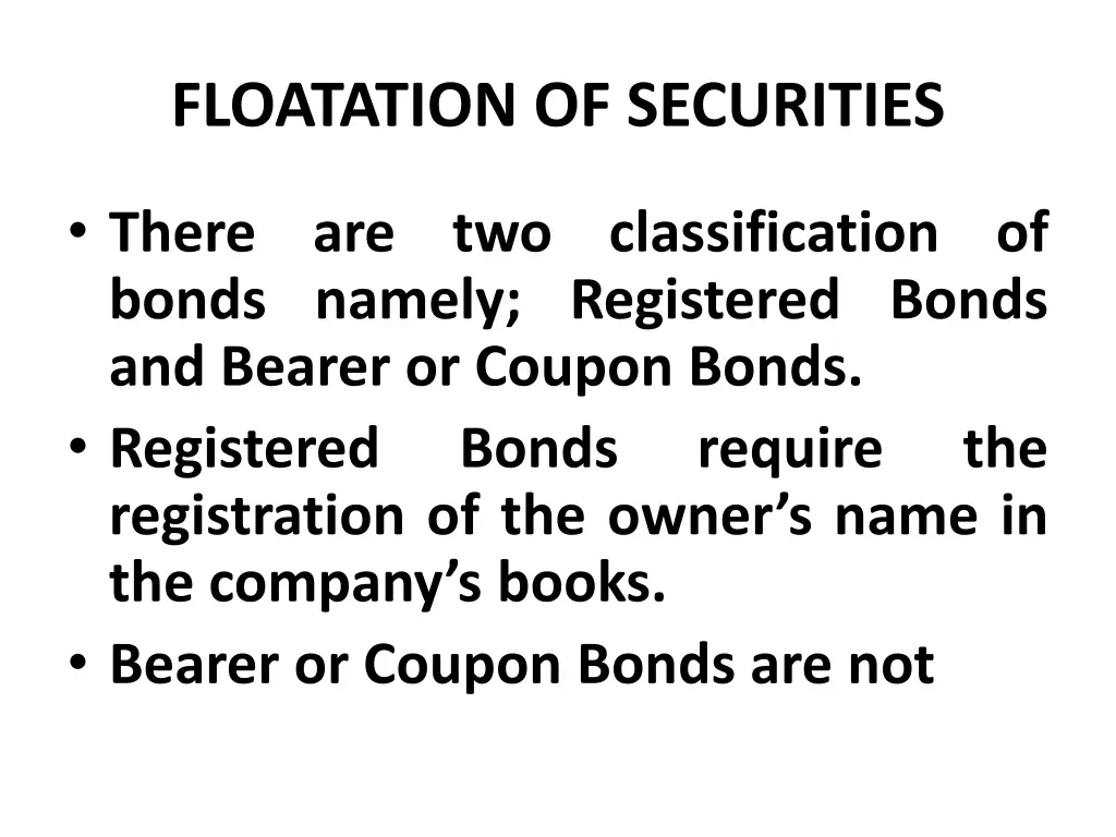 floatation of securities 7