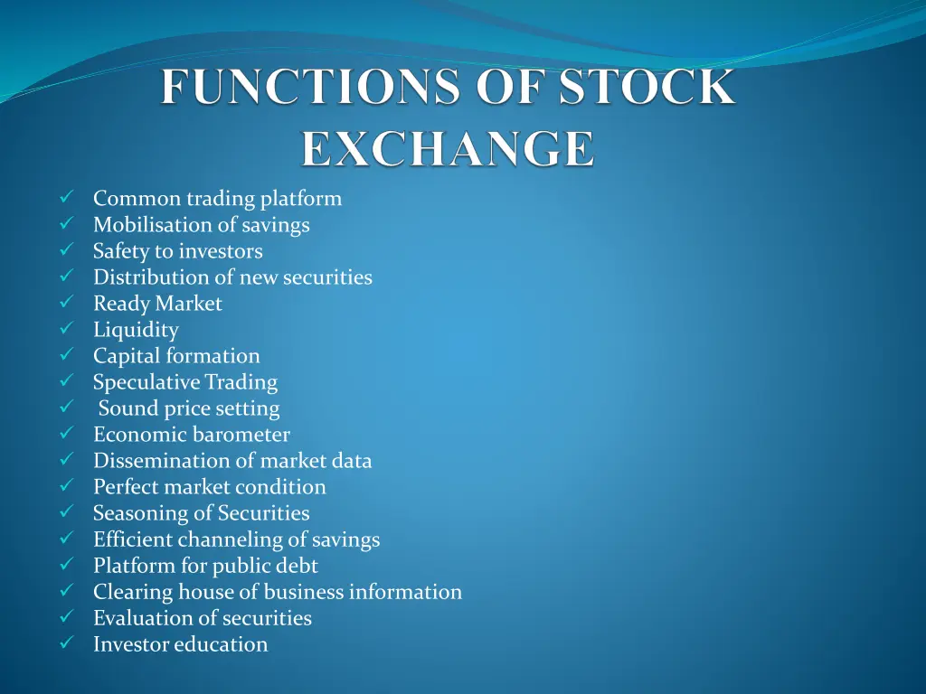 common trading platform mobilisation of savings