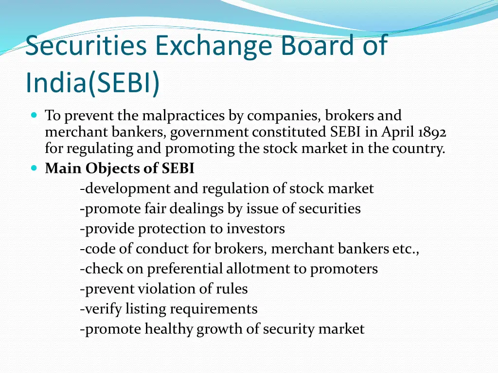 securities exchange board of india sebi