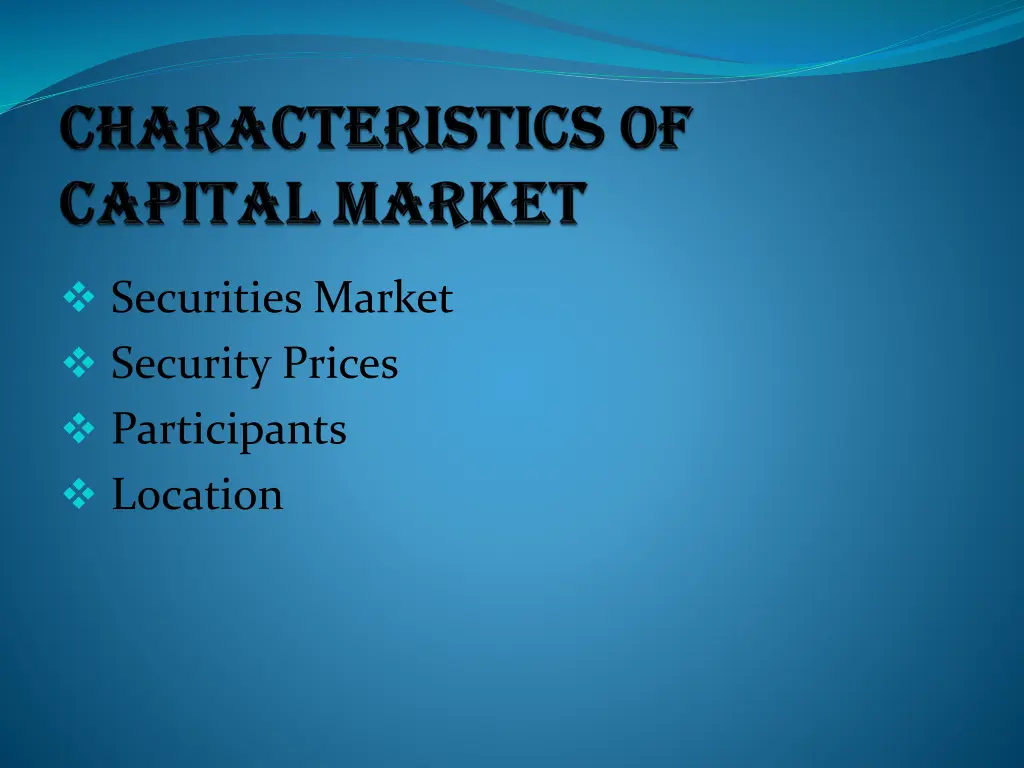 securities market security prices participants
