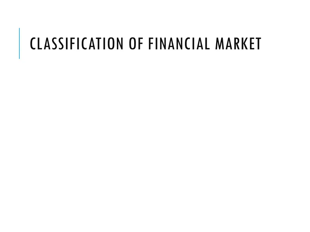 classification of financial market