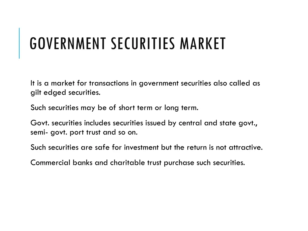 government securities market