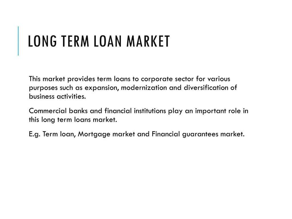 long term loan market 1