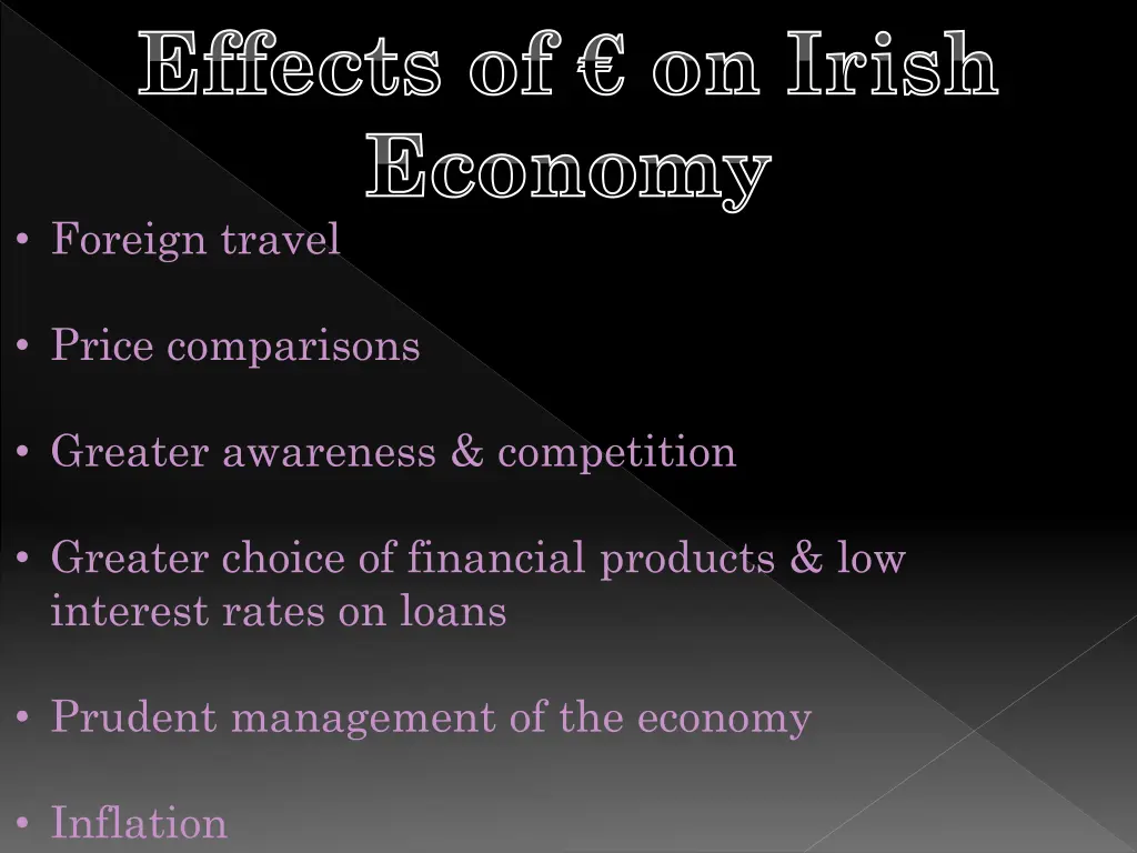 effects of on irish economy foreign travel