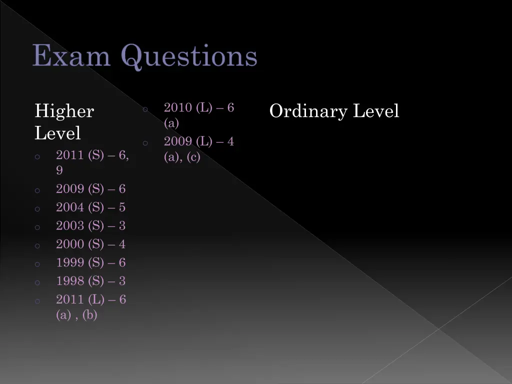 exam questions