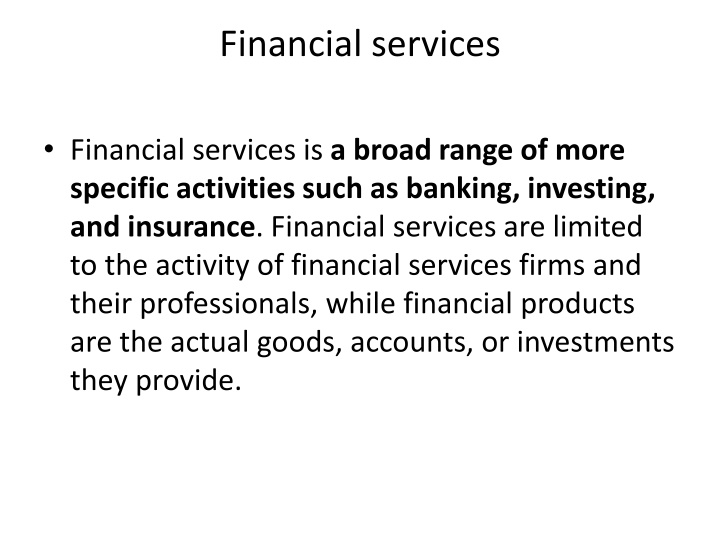 financial services