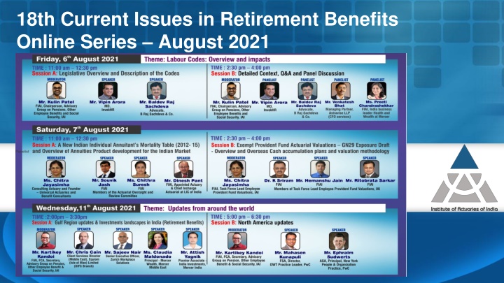 18th current issues in retirement benefits online