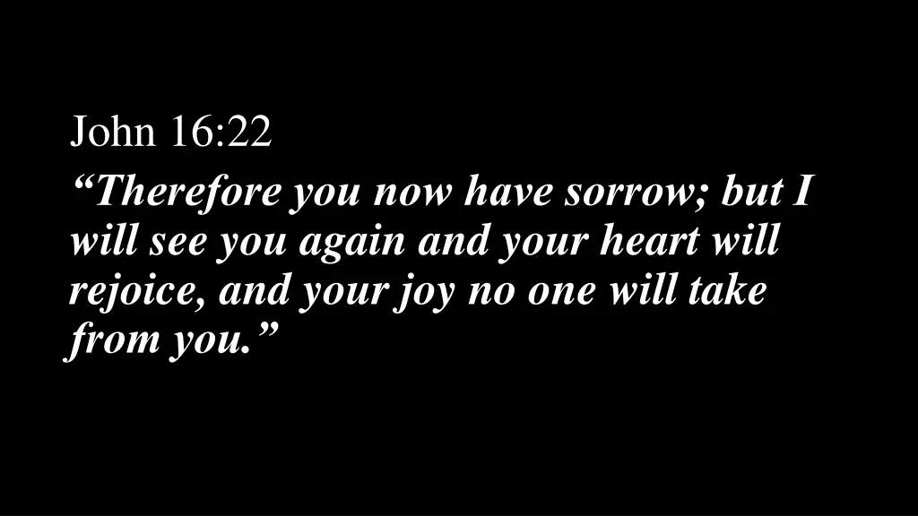 john 16 22 therefore you now have sorrow