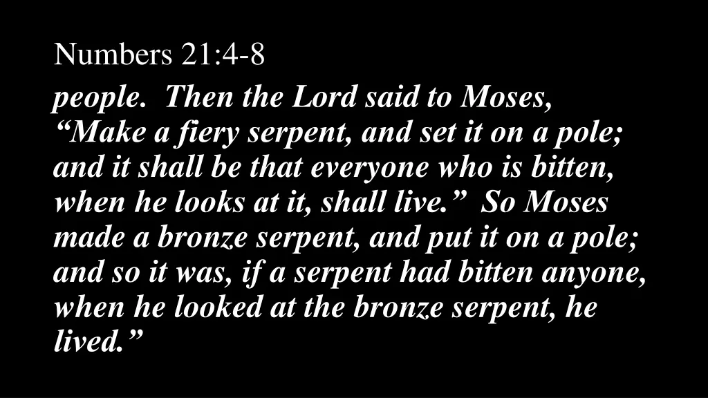 numbers 21 4 8 people then the lord said to moses