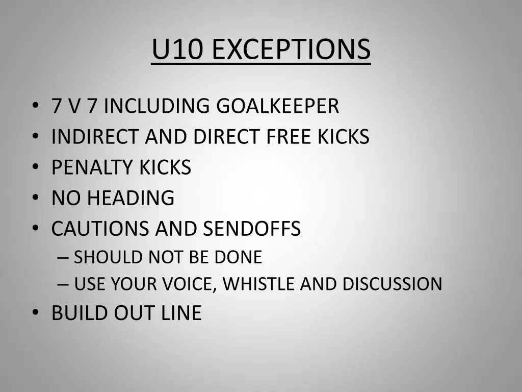 u10 exceptions