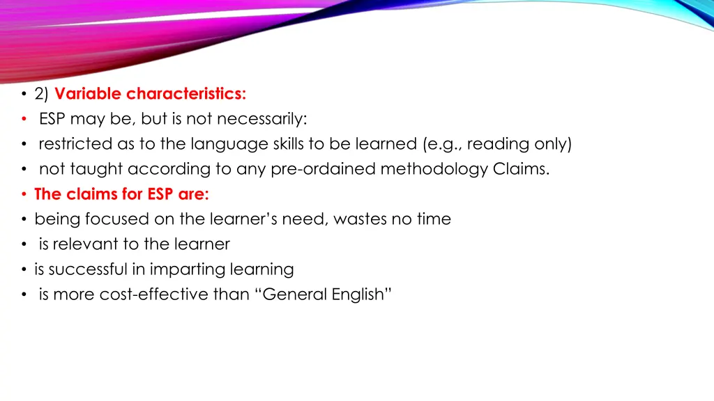 2 variable characteristics
