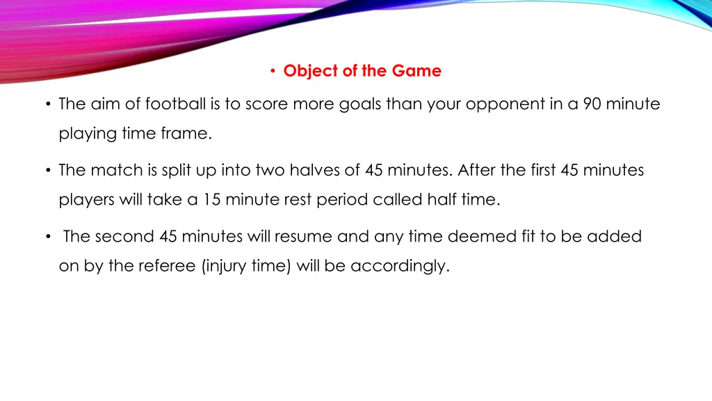 object of the game