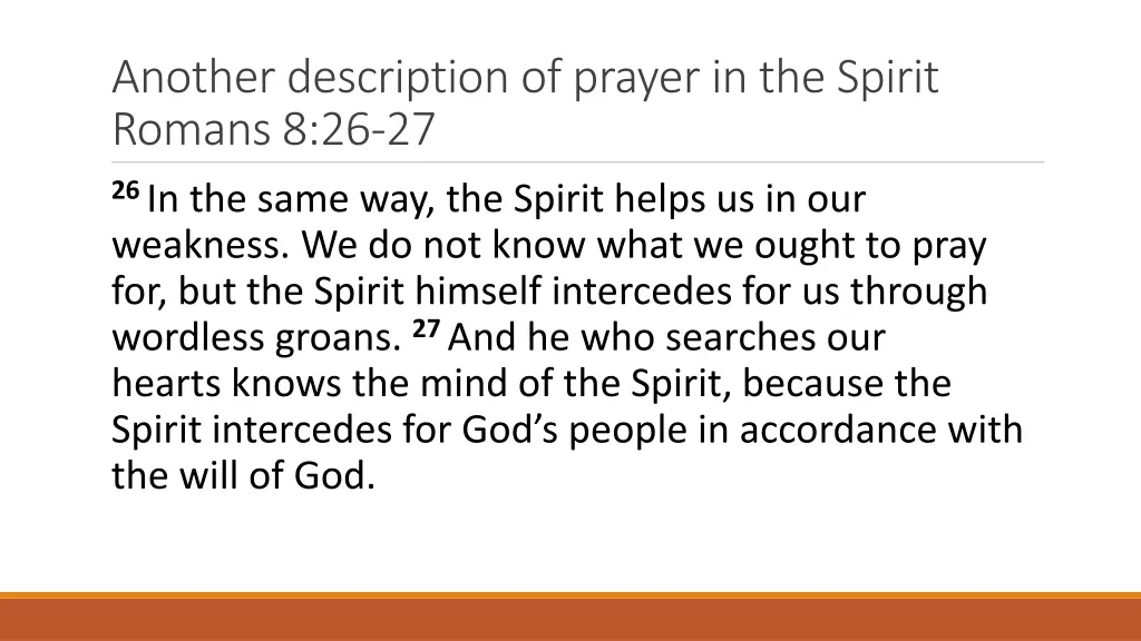 another description of prayer in the spirit