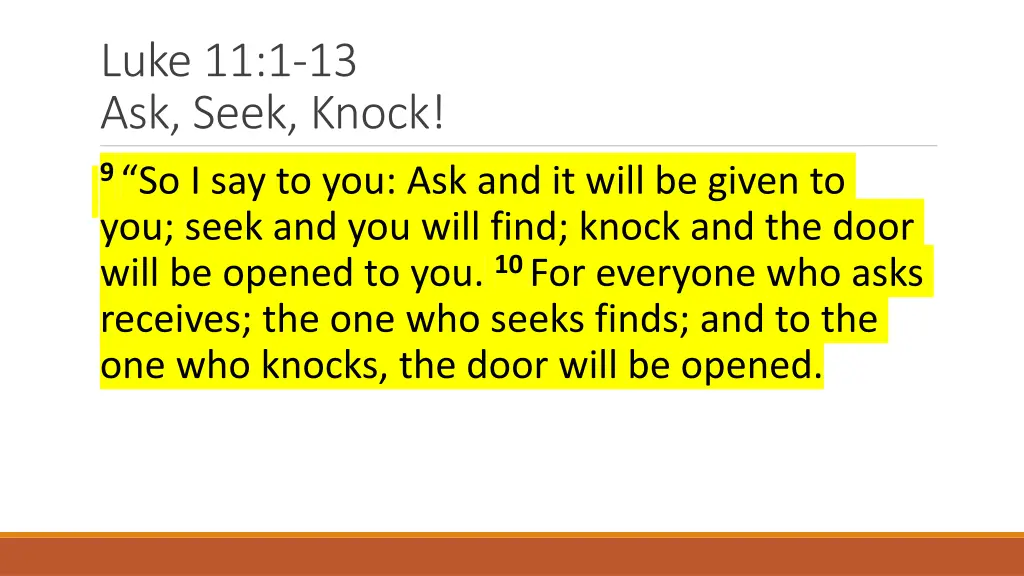 luke 11 1 13 ask seek knock