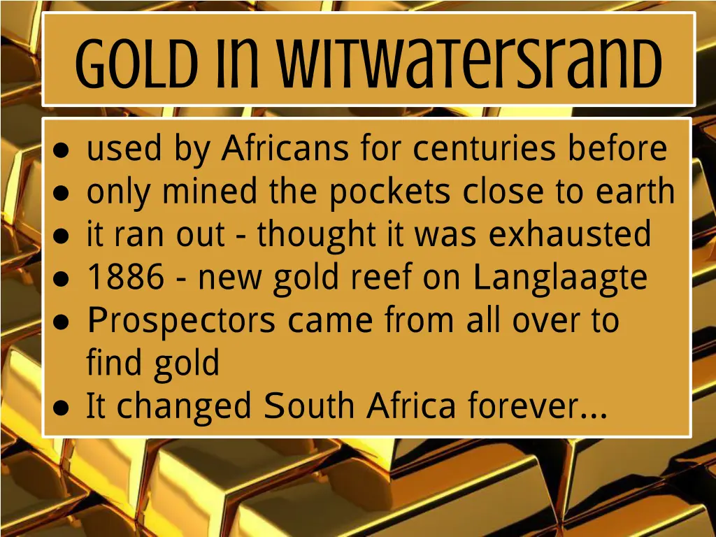 gold in witwatersrand