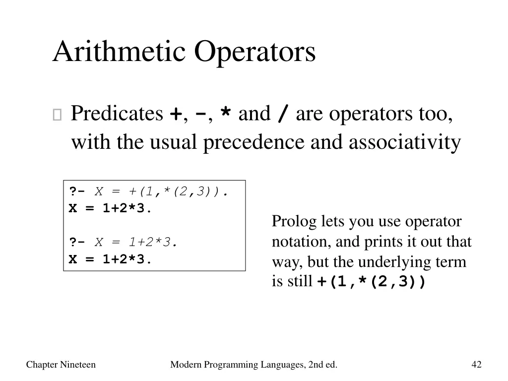 arithmetic operators