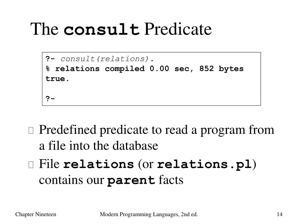 the consult predicate