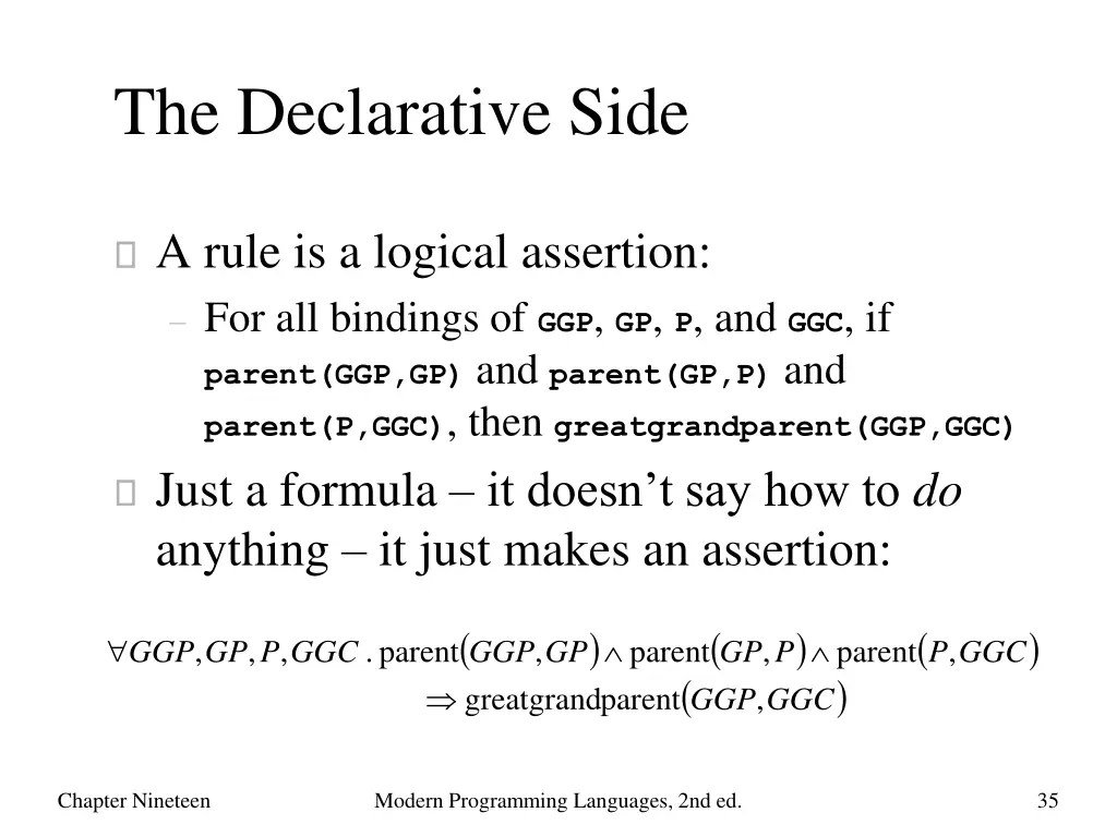 the declarative side