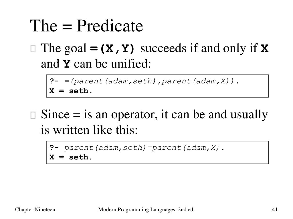 the predicate the goal x y succeeds if and only