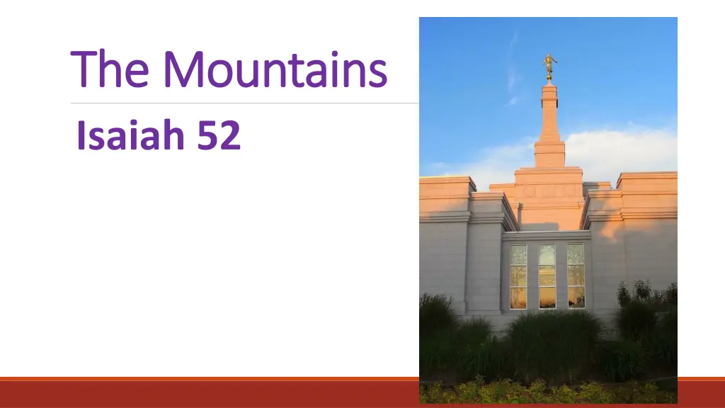 the mountains the mountains isaiah 52