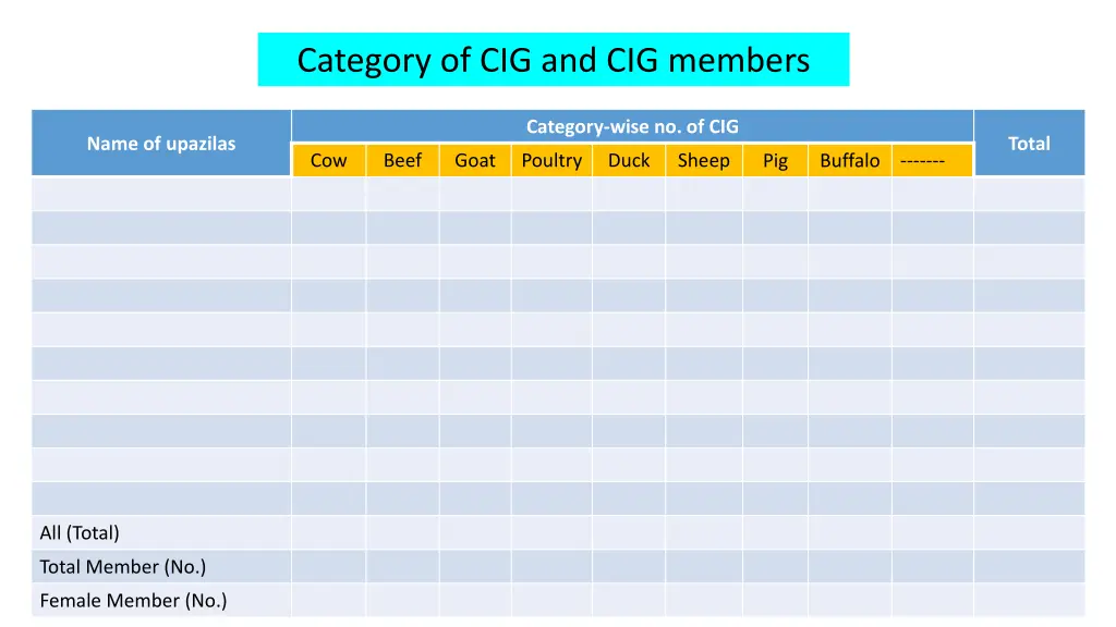 category of cig and cig members