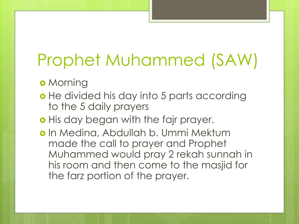 prophet muhammed saw
