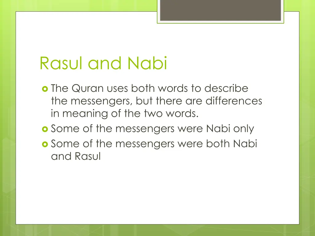 rasul and nabi