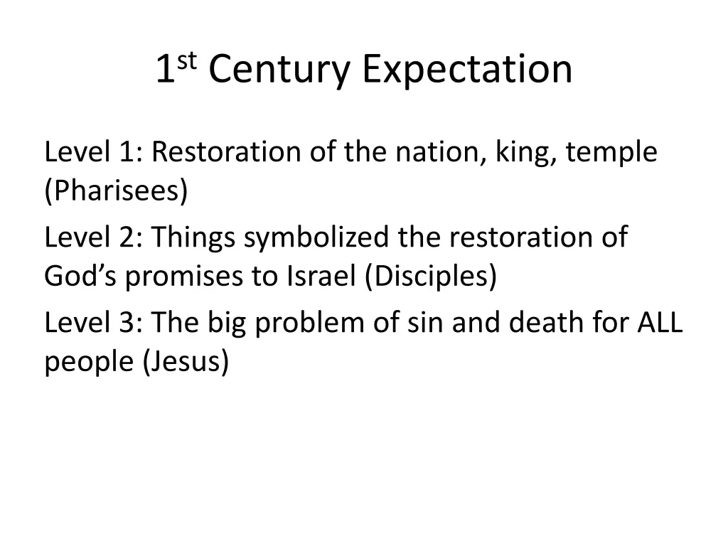1 st century expectation