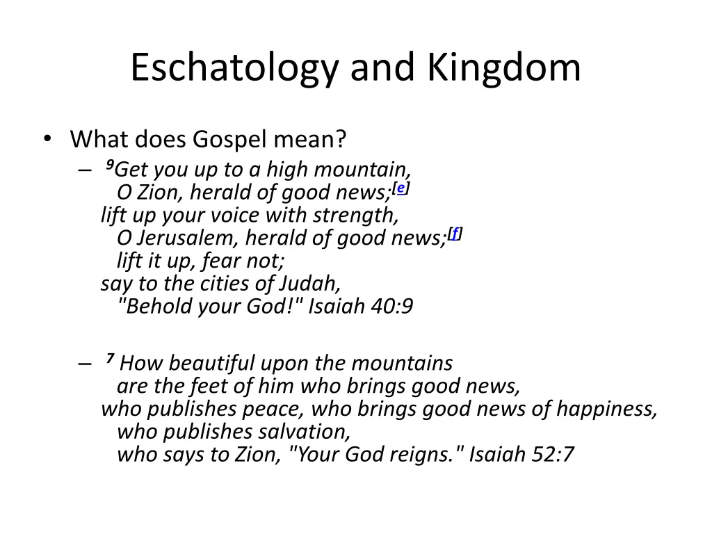eschatology and kingdom