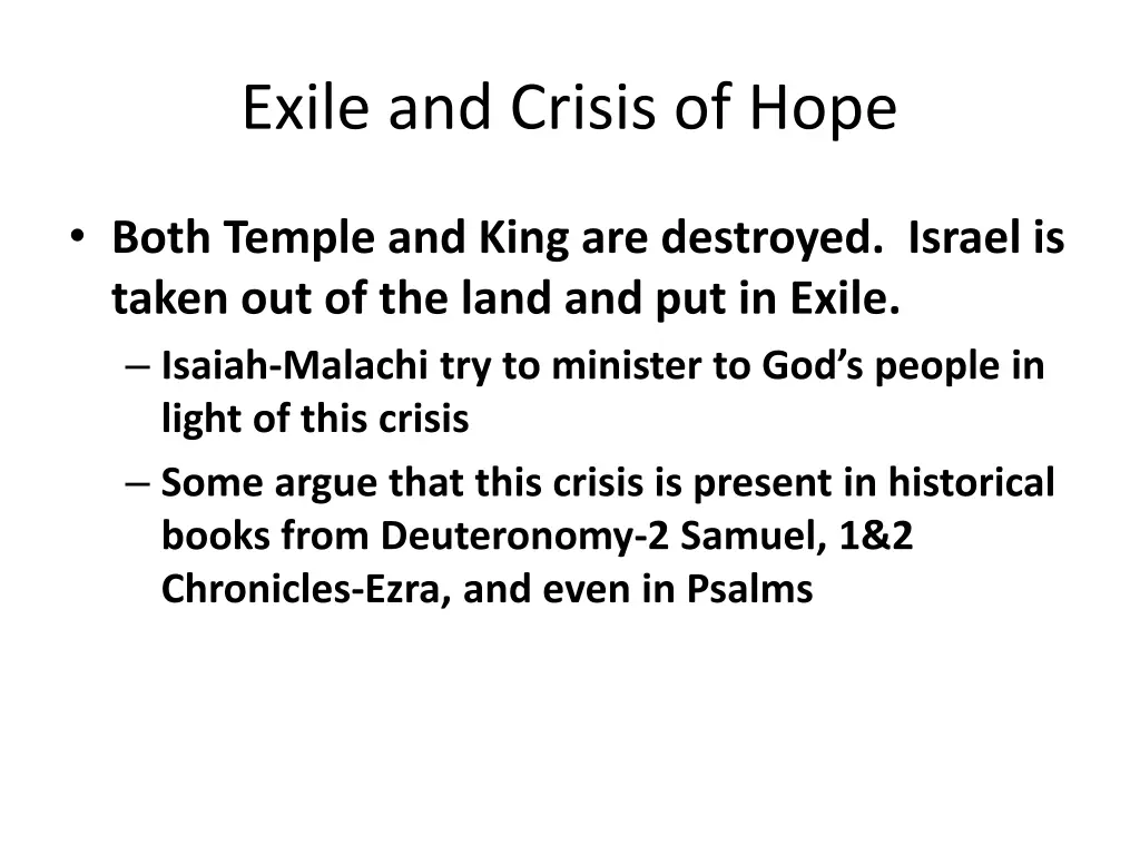 exile and crisis of hope